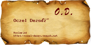 Oczel Dezső névjegykártya